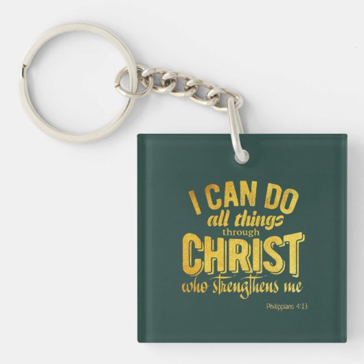 Filippenzen 4:13 Goud Christelijk Sleutelhanger (voorkant)