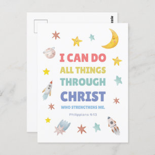 Filippenzen 4:13 Ik kan alle dingen doen Kinderkam Briefkaart