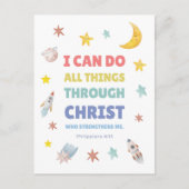 Filippenzen 4:13 Ik kan alle dingen doen Kinderkam Briefkaart (Voorkant)
