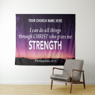 Filippenzen 4:13 IK KAN ALLE DINGEN Kerk Wandkleed