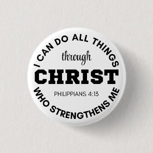 Filippenzen 4:13 Ik kan alles doen wat in de Schri Ronde Button 3,2 Cm