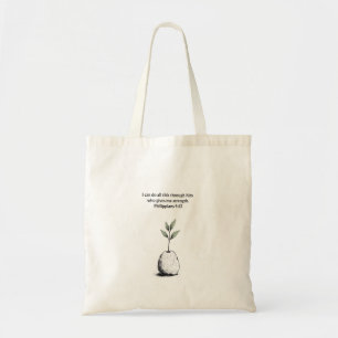 Filippenzen 4:13 "Ik kan alles" Schriftuur Tote Bag