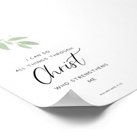 Filippenzen 4:13 kinder Bijbelprint Poster (Hoek)