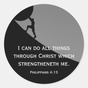 Filippenzen 4:13 KJV Bijbel Verse Reuzensteen Ronde Sticker
