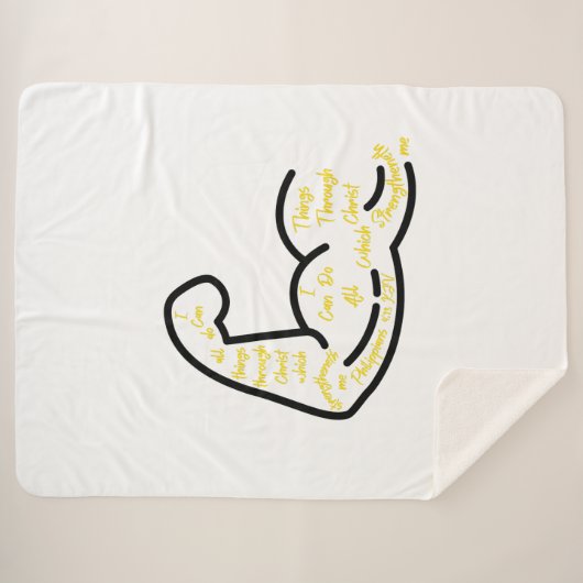 Filippenzen 4:13 KJV Bijbel Verse Sherpa Deken (Voorkant (horizontaal))