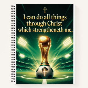 Filippenzen 4:13 KJV Voetbaltrofee  Notitieboek