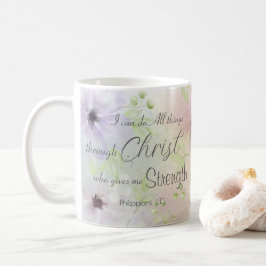 Filippenzen 4:13 Religieuze Bijbelvers Floral Koffiemok