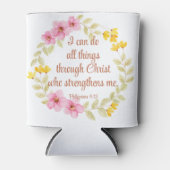 Filippenzen 4:13 Roze en gele bloemen Blikjeskoeler (Voorkant)