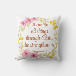 Filippenzen 4:13 Roze en gele bloemen Kussen