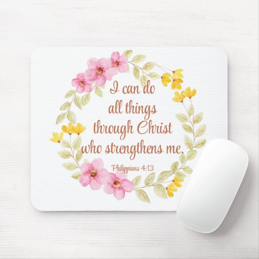 Filippenzen 4:13 Roze en gele bloemen Muismat (Met muis)