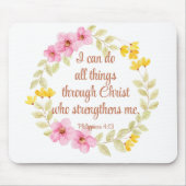 Filippenzen 4:13 Roze en gele bloemen Muismat (Voorkant)