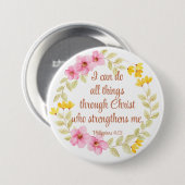 Filippenzen 4:13 Roze en gele bloemen Ronde Button 7,6 Cm (Voorkant /achterkant)