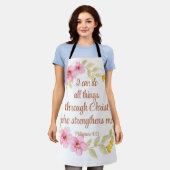 Filippenzen 4:13 Roze en gele bloemen Schort (Gedragen)