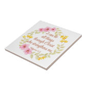 Filippenzen 4:13 Roze en gele bloemen Tegeltje (Zijkant)