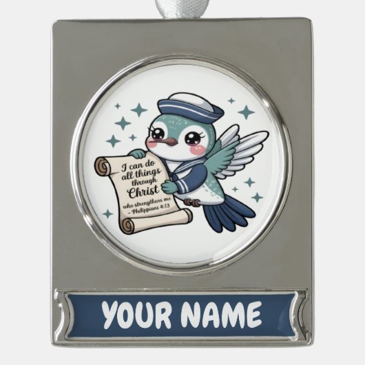 Filippenzen 4:13 Zeeman gepersonaliseerd Ornament Verzilverd Banner Ornament (Voorkant)