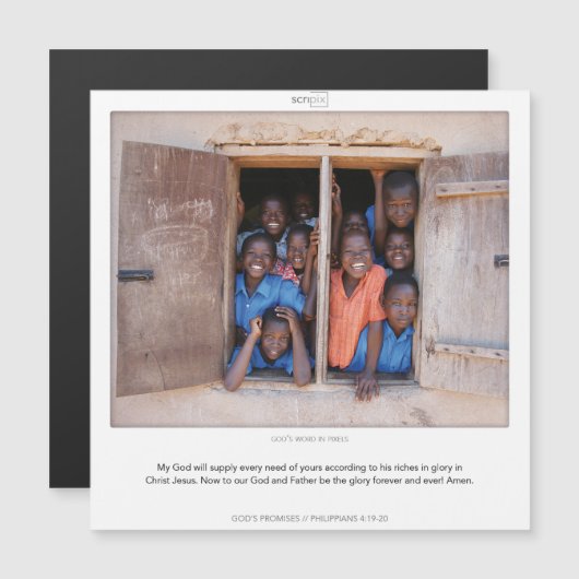 Filippenzen 4:19-20 GODS BELOFTE SCRIPIX magnetisc Magnetische Uitnodiging (Voorkant / Achterkant)