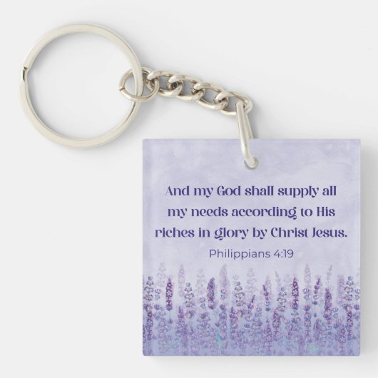 Filippenzen 4:19 Bijbelvers Mijn God zal voorzien Sleutelhanger (Voorkant)