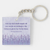 Filippenzen 4:19 Bijbelvers Mijn God zal voorzien Sleutelhanger (Achterkant)
