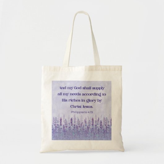 Filippenzen 4:19 Bijbelvers Mijn God zal voorzien Tote Bag (Voorkant)