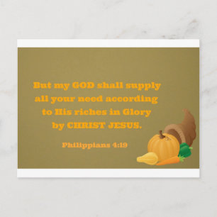 Filippenzen 4:19 Maar mijn God zal al uw Briefkaart