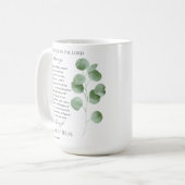 Filippenzen 4:4-7 Bijbelverzen Eucalyptusbladeren Koffiemok (Voorkant links)