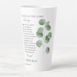 Filippenzen 4:4-7 Bijbelverzen Eucalyptusbladeren Latte Mok