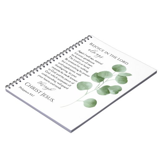 Filippenzen 4:4-7 Bijbelverzen Eucalyptusbladeren Notitieboek (Linkerzijde)