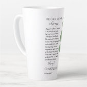 Filippenzen 4:4-7 Eucalyptus Leaf Bijbelvers Latte Mok (Linkerhoek)