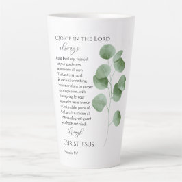 Filippenzen 4:4-7 Eucalyptus Leaf Bijbelvers Latte Mok