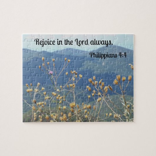 Filippenzen 4:4 Vreugde in de Heer altijd. Legpuzzel (Horizontaal)