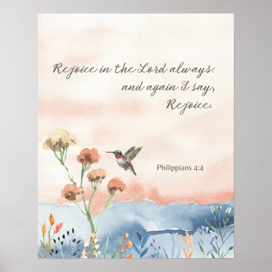 Filippenzen 4:4 Waterverf kolibrie Poster (Voorkant)