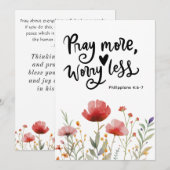 Filippenzen 4:6-7 Bid Meer Zorgen Minder Bijbelse  (Voorkant / Achterkant)