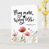 Filippenzen 4:6-7 Bid Meer Zorgen Minder Bijbelver Kaart (Gele Bloem)