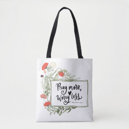Filippenzen 4:6-7 Bid Meer Zorgen Minder Bijbelver Tote Bag