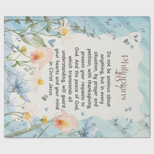 Filippenzen 4:6-7 Bijbeltekst in waterverf Cadeaupapier