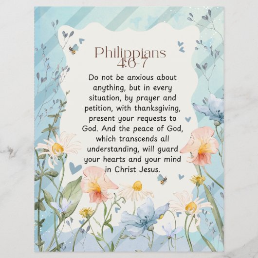 Filippenzen 4:6-7 Bijbeltekst in waterverf Flyer (Voorkant)