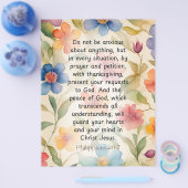 Filippenzen 4:6-7 Bijbeltekst in waterverf Flyer (Enkel)