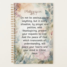 Filippenzen 4:6-7 Bijbeltekst in waterverf Planner