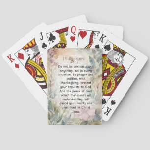 Filippenzen 4:6-7 Bijbeltekst in waterverf Pokerkaarten