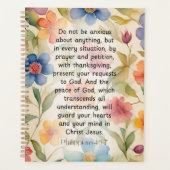 Filippenzen 4:6-7 Bijbelvers in waterverf Planner (Voorkant)