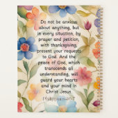 Filippenzen 4:6-7 Bijbelvers in waterverf Planner (Achterkant)