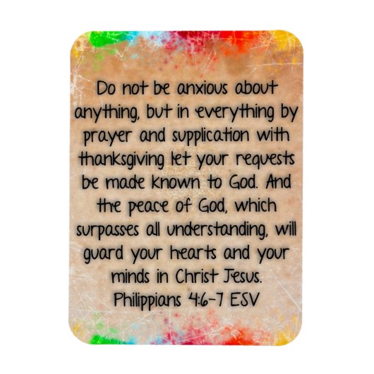 Filippenzen 4:6-7 Bijbelvers Magneet (Verticaal)