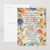 Filippenzen 4:6-7 Christelijk Bijbelvers Waterverf Briefkaart (Voorkant / Achterkant)