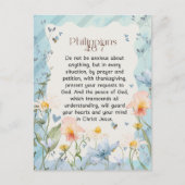 Filippenzen 4:6-7 Christelijk Bijbelvers Waterverf Briefkaart (Voorkant)