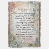 Filippenzen 4:6-7 Christelijk Bijbelvers Waterverf Deken (Voorkant Verticaal)