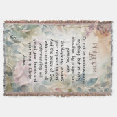 Filippenzen 4:6-7 Christelijk Bijbelvers Waterverf Deken (Voorkant)