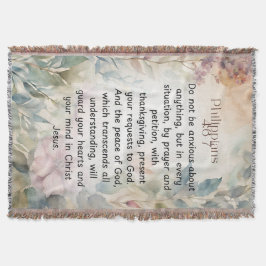 Filippenzen 4:6-7 Christelijk Bijbelvers Waterverf Deken