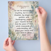 Filippenzen 4:6-7 Christelijk Bijbelvers Waterverf Flyer (Hand)