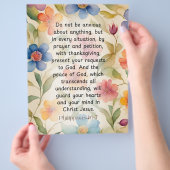 Filippenzen 4:6-7 Christelijk Bijbelvers Waterverf Flyer (Hand)