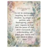 Filippenzen 4:6-7 Christelijk Bijbelvers Waterverf Klembord (Achterkant)